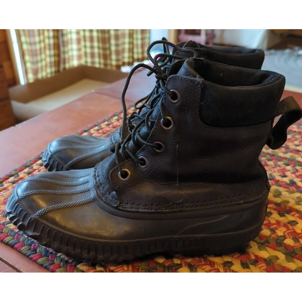 Sorel Cheyanne Lace-Up Waterproof Duck Boot Black US Men Size‎ 9 Gently Used